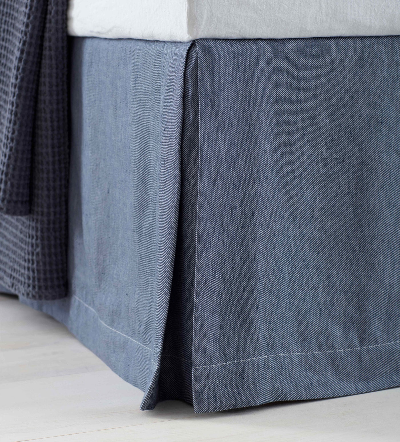 French Blue Twill Cotton Linen Valance