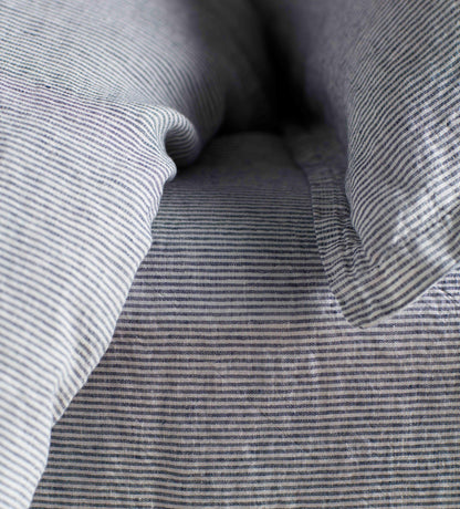 LINEN SID STRIPE FITTED SHEET