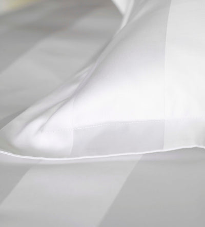 600 Thread Count White Stripe Luxury Bedding Corner Detail