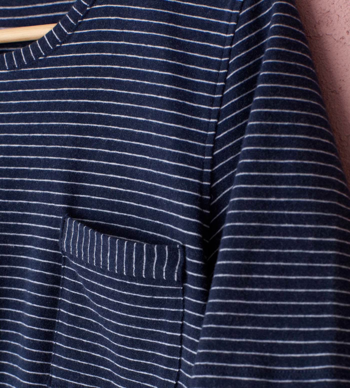 Libby Navy Organic Cotton T Shirt Detail Pocket
