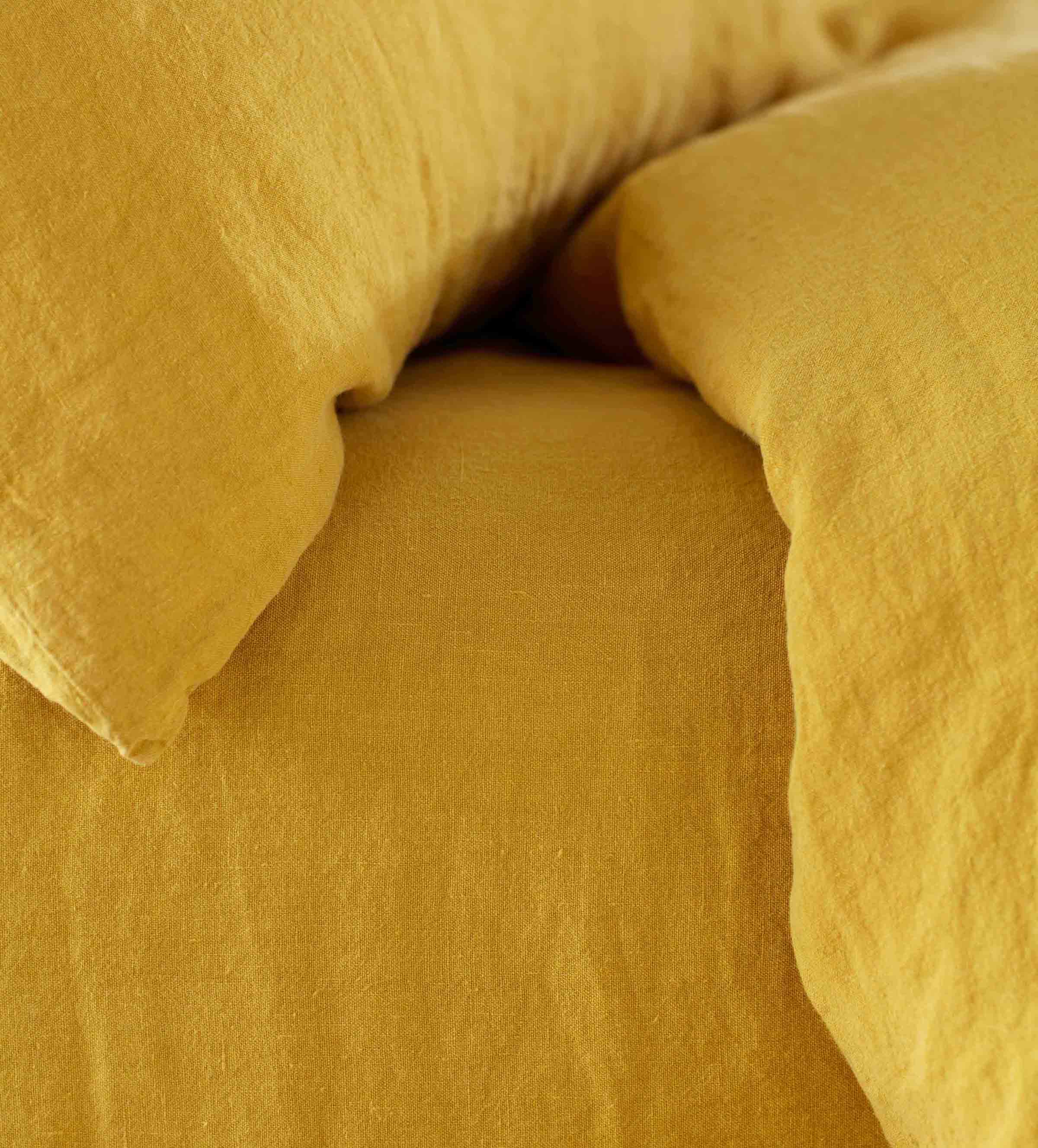 MUSTARD LINEN FITTED SHEET NEW