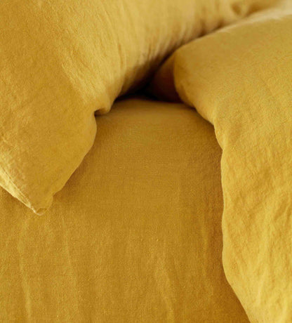 MUSTARD LINEN FITTED SHEET NEW