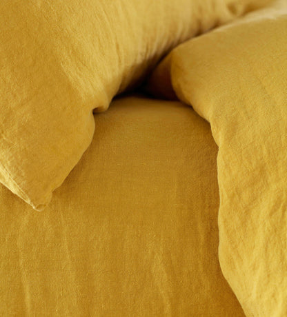MUSTARD LINEN FITTED SHEET NEW