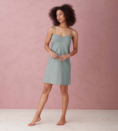 Nellie Organic Cami Nightie Teal Model Front
