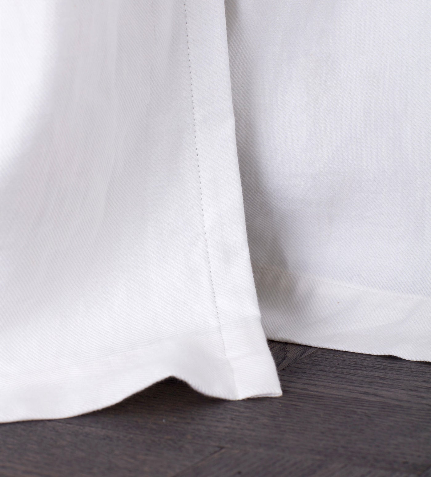 Off White Twill Cotton Linen Blackout Curtains (Pair)