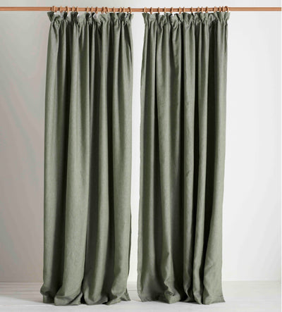OLIVE GREEN TWILL BLACKOUT CURTAINS