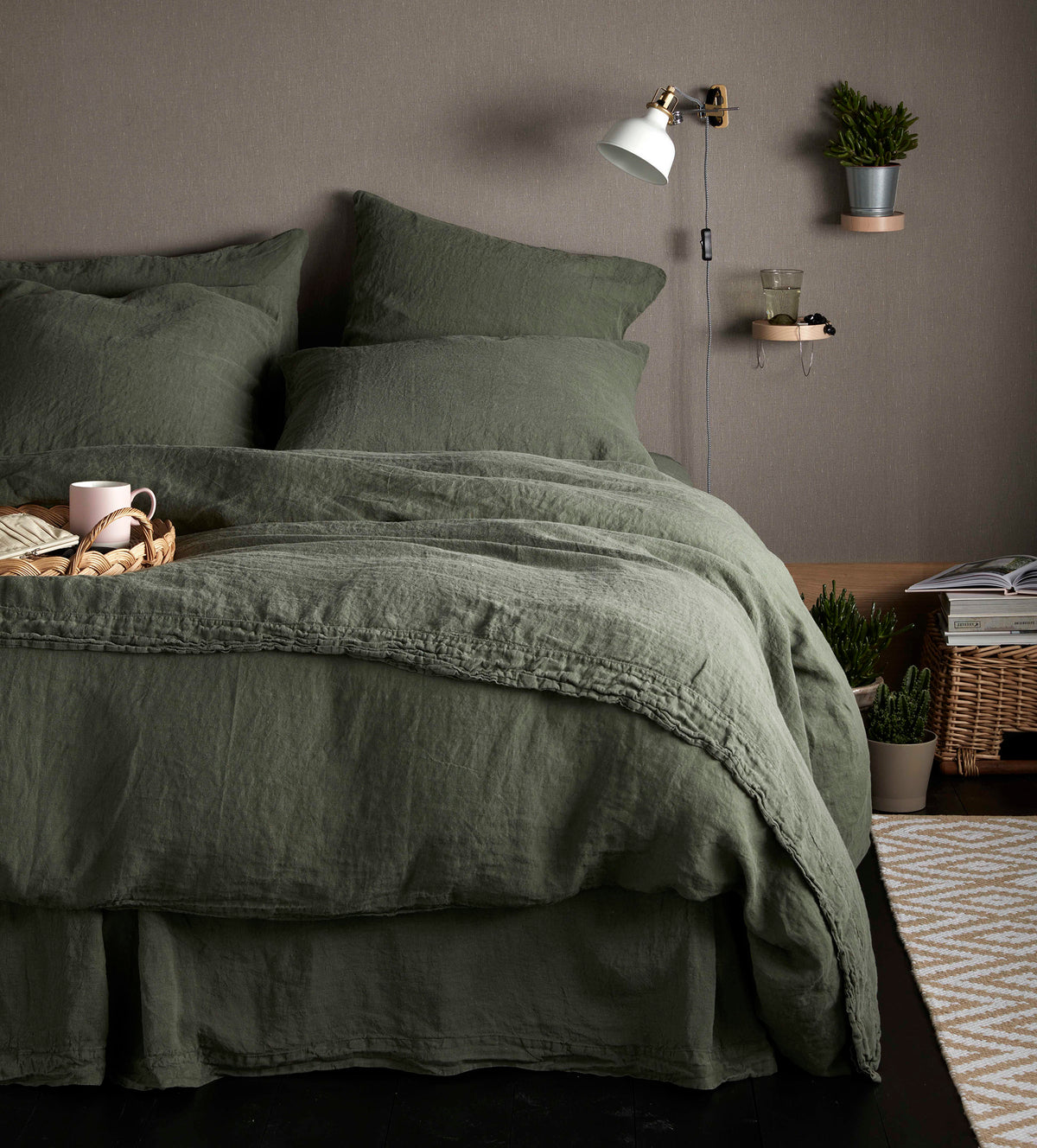 Olive Green Linen Valance | Secret Linen Store