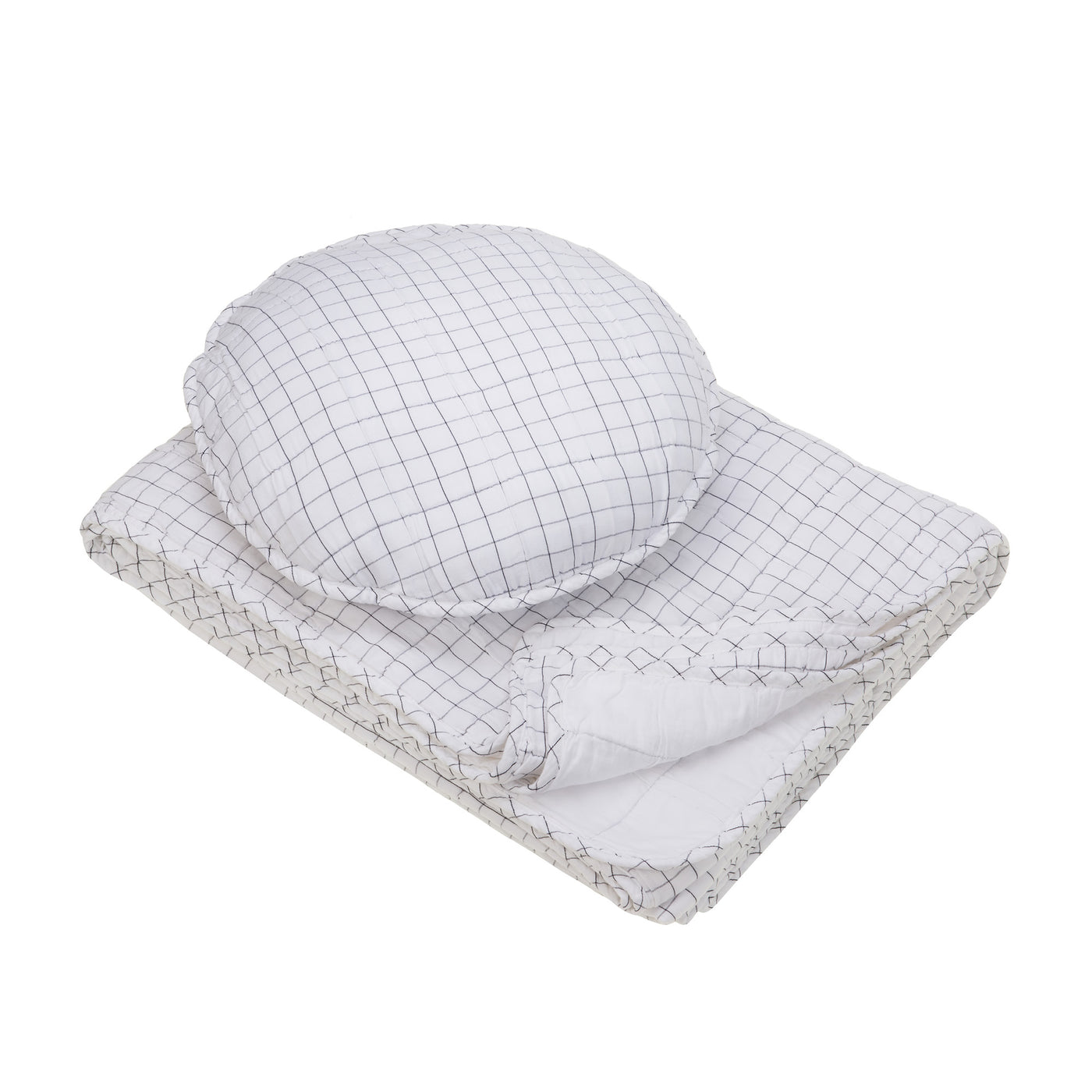 Black and White Ottilie Quilted Cushion Cover and Throw