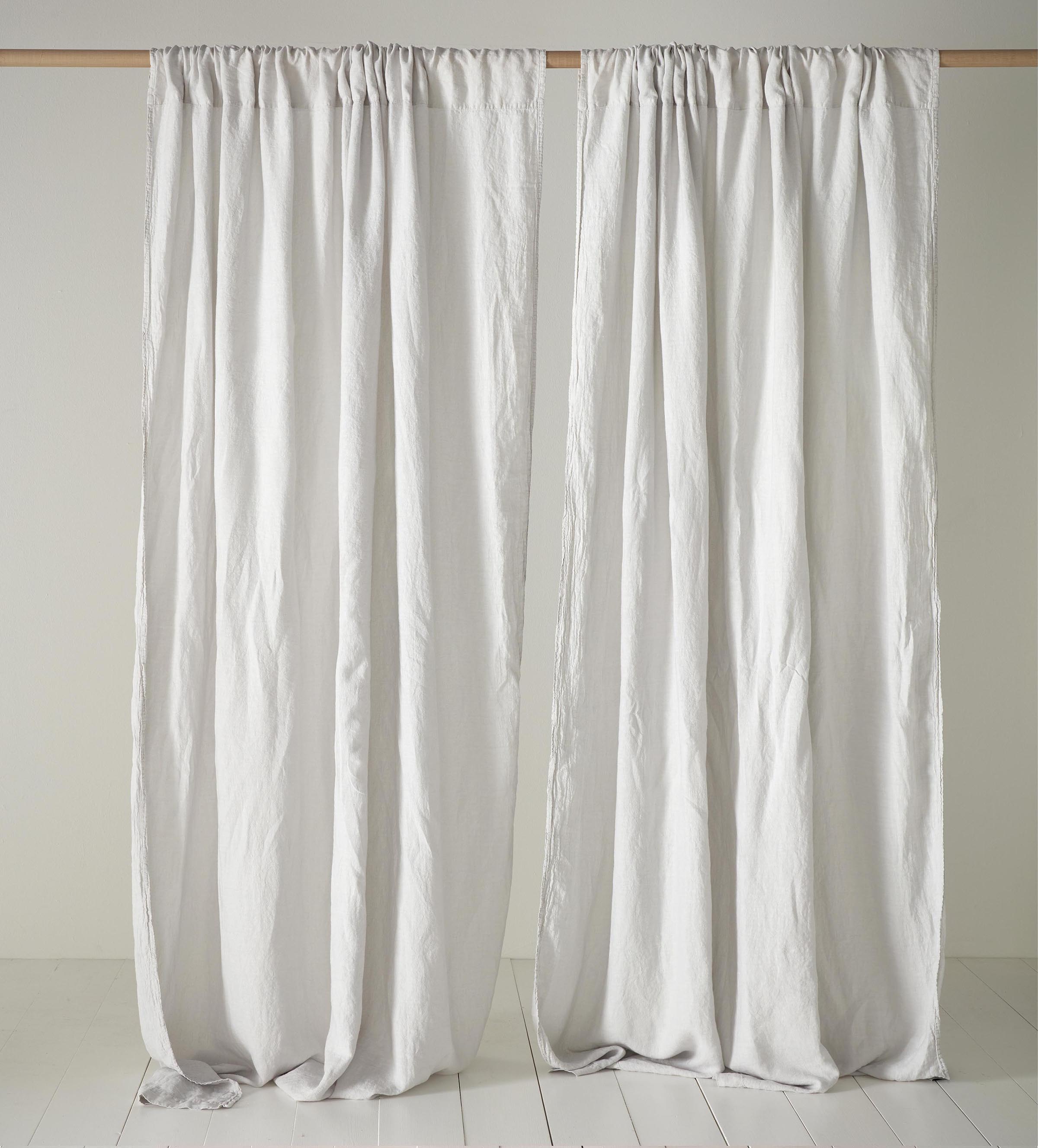 Pebble Grey 100% Linen Curtains