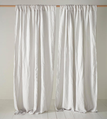 Pebble Grey 100% Linen Curtains