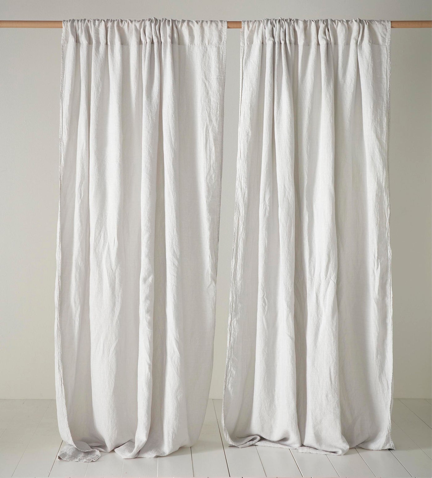 Pebble Grey 100% Linen Curtains