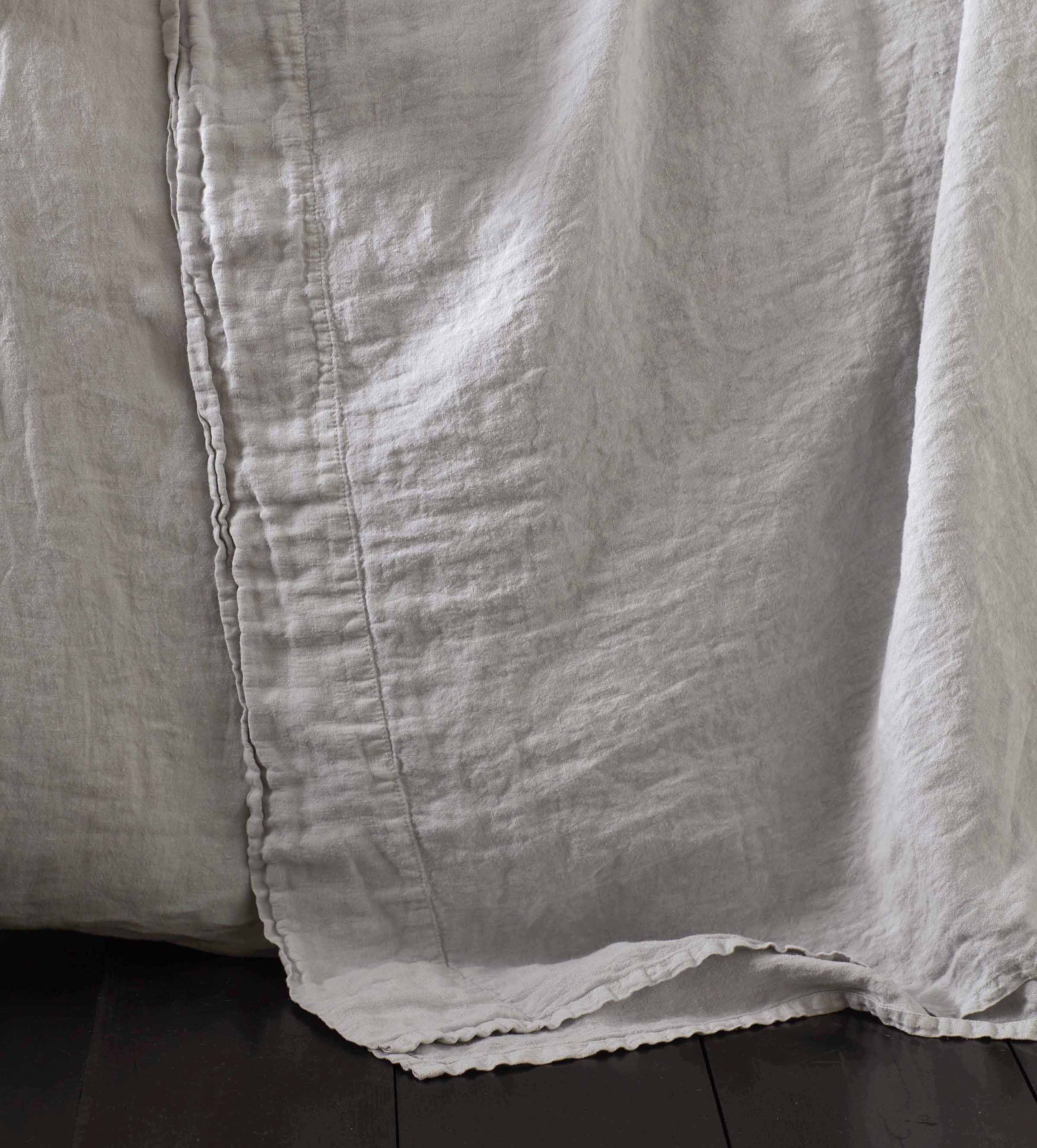PEBBLE GREY LINEN FLAT SHEET NEW