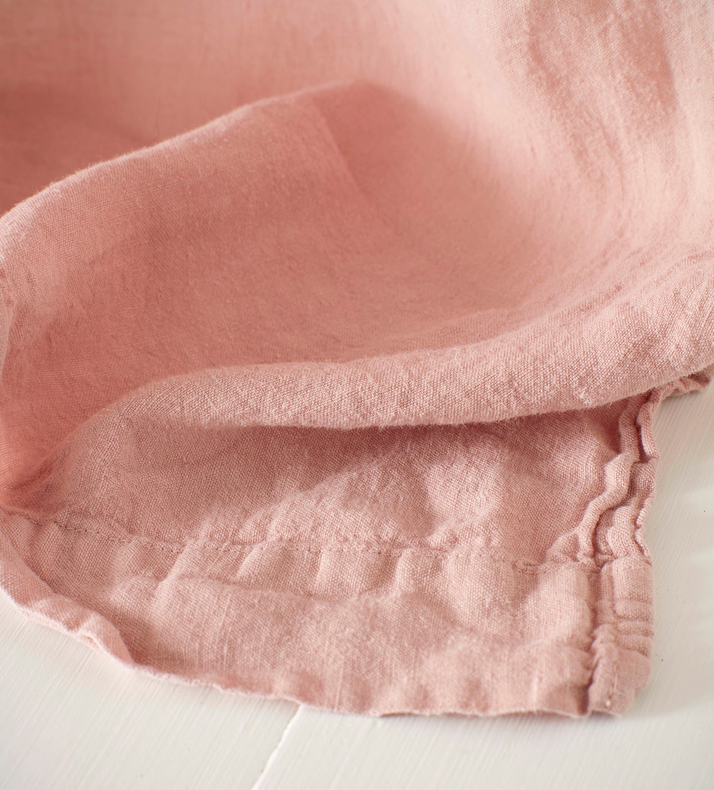 Blush Pink 100% Linen Curtains Corner