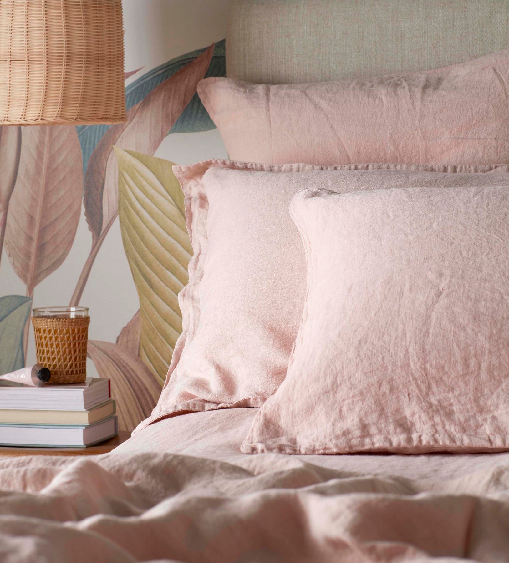 Pink Linen Simple Blush Pink 100% Linen Bedding | Secret Linen Store