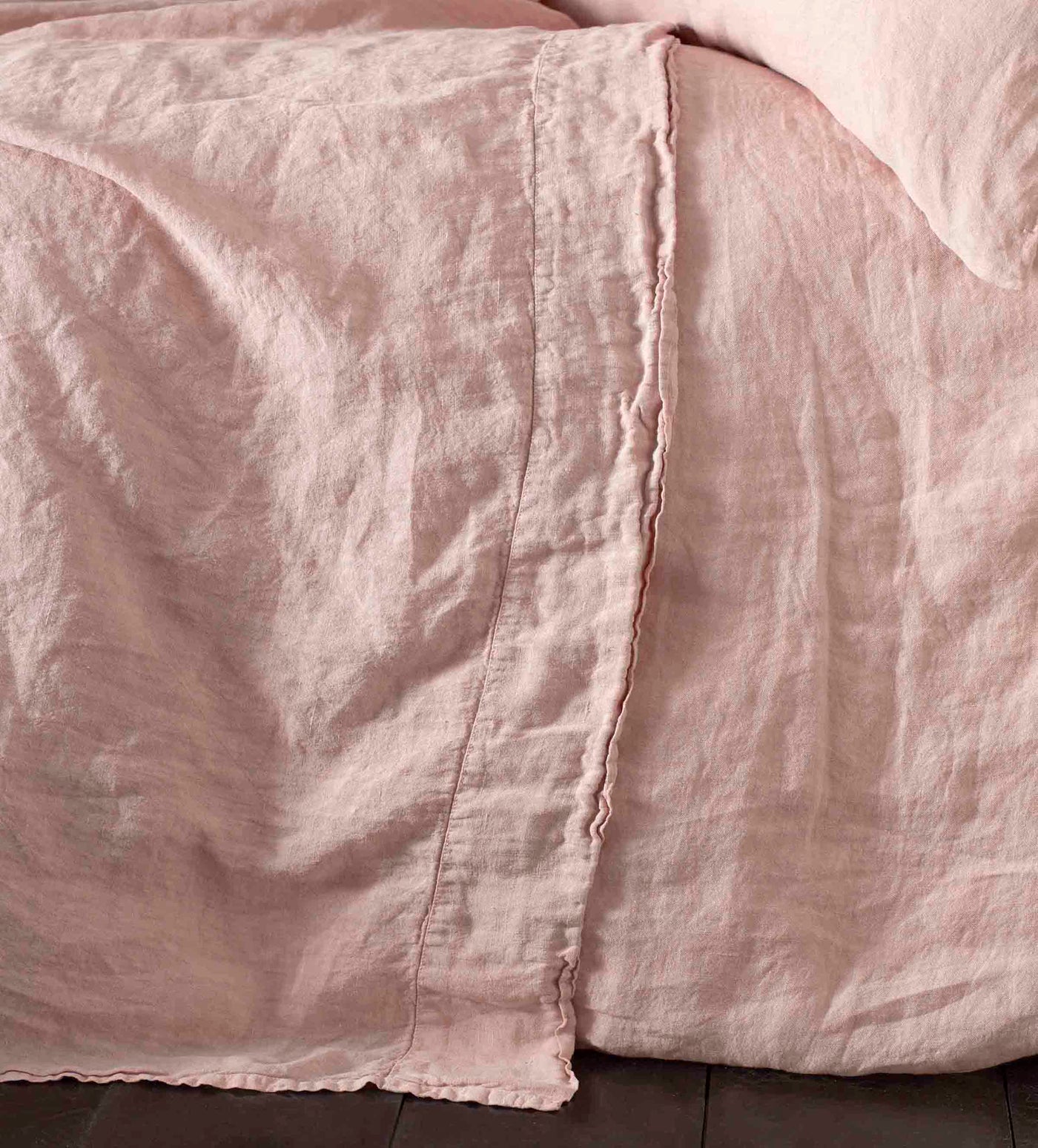 Pink Linen Simple Blush Pink 100% Linen Bedding | Secret Linen Store