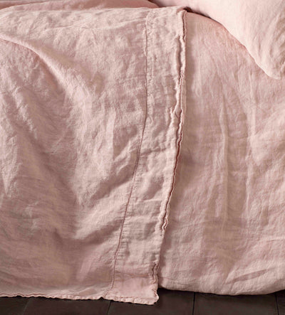 Blush Pink 100% Linen Flat Sheet