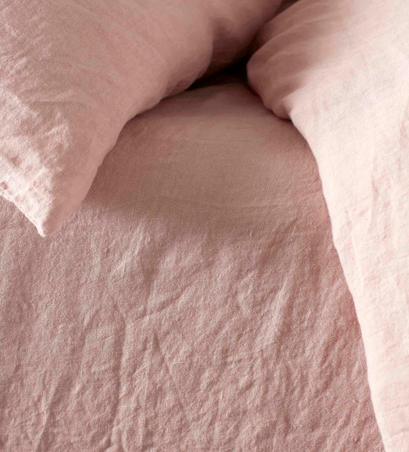 Blush Pink 100% Linen Fitted Sheet