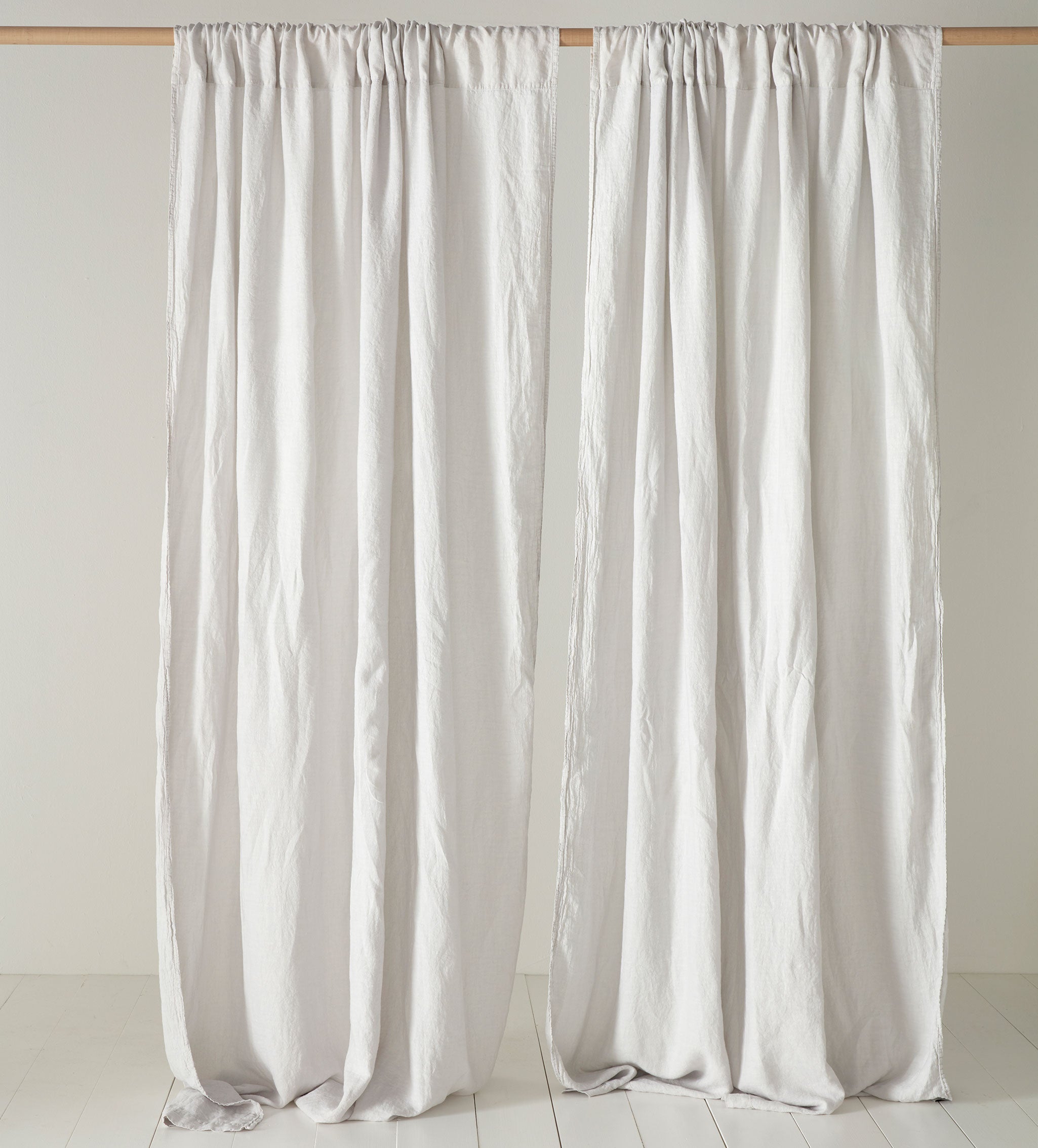 Pebble Grey 100% Linen Loop Top Curtain (Single)