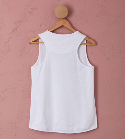 Rosie Organic Pointelle Vest White Cut Out Back