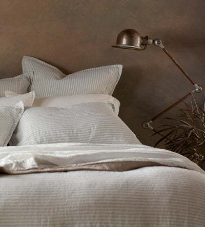 Sage Stripe 100% Linen Pillowcases