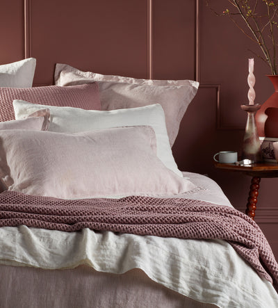 Vintage Rose Sid Stripe 100% Linen Oxford Pillowcase