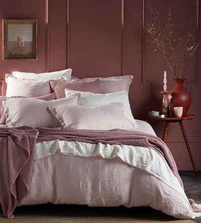 Vintage Rose Sid Stripe 100% Linen Bed Linen