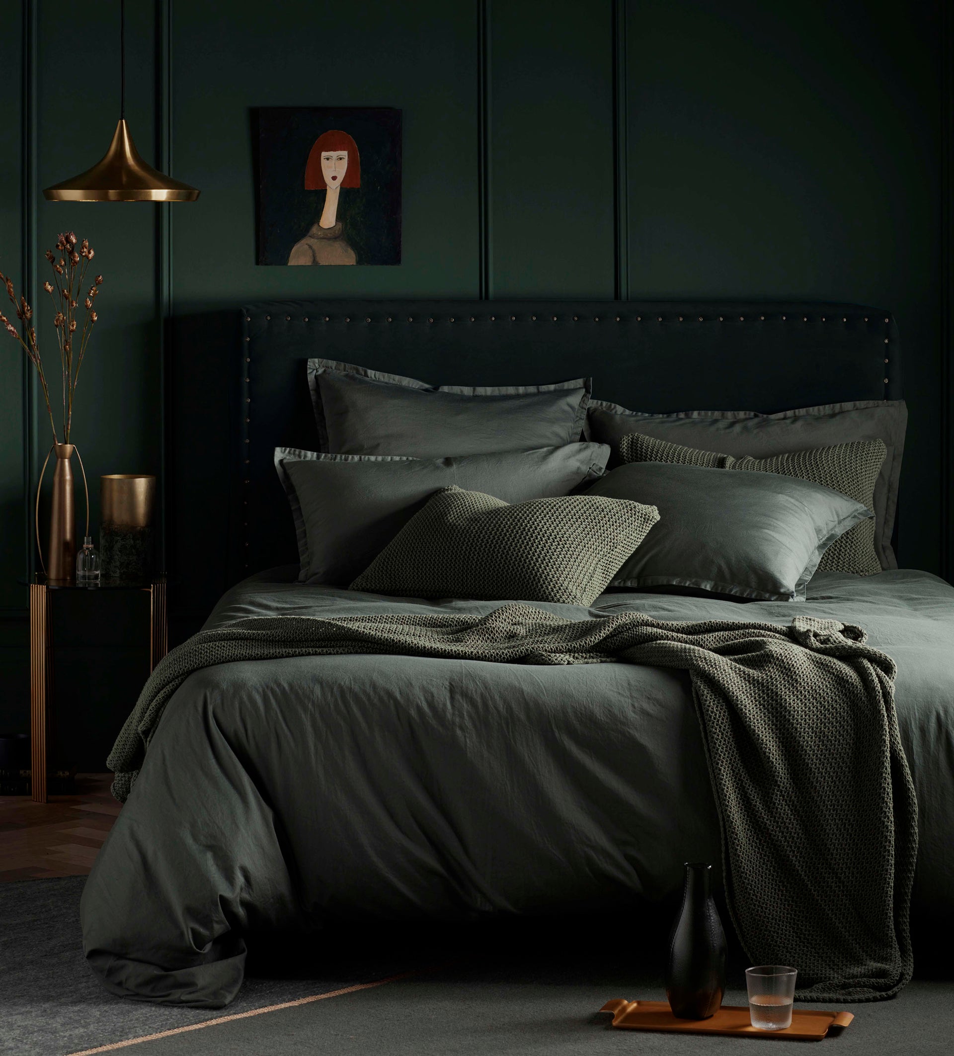 Olive Green Super Soft 100% Cotton Bed