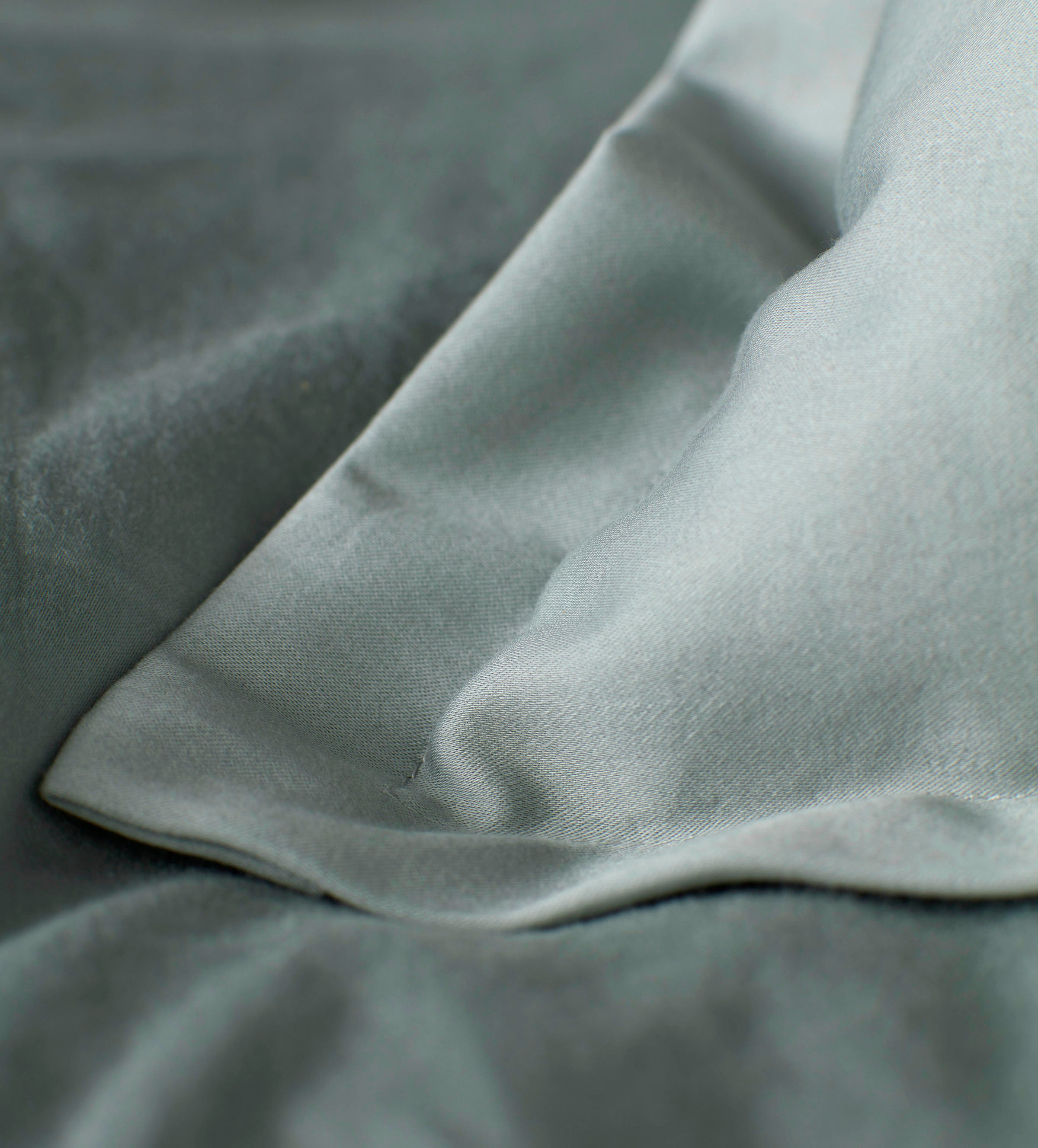 Super Soft Sateen Sage Bedding Corner Detail