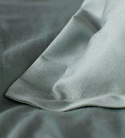 Super Soft Sateen Sage Bedding Corner Detail