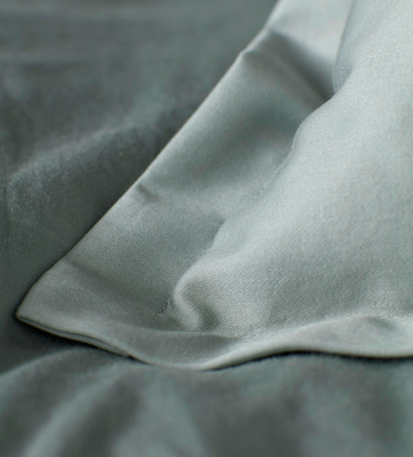 Super Soft Sateen Sage Bedding Corner Detail