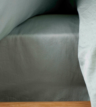 Super Soft Sateen Sage Fitted Sheet