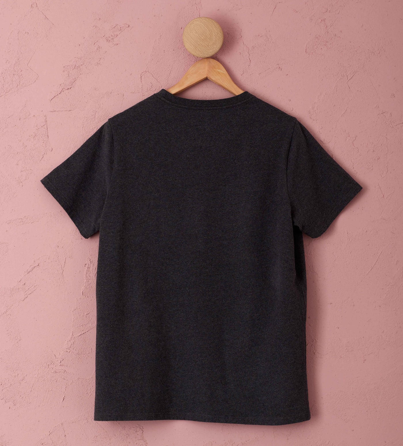 Spencer Organic Tshirt Charcoal Cut Out Back