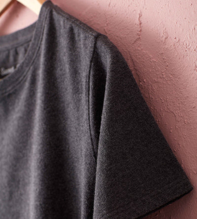 Spencer Organic Tshirt Charcoal Cut Out Detail
