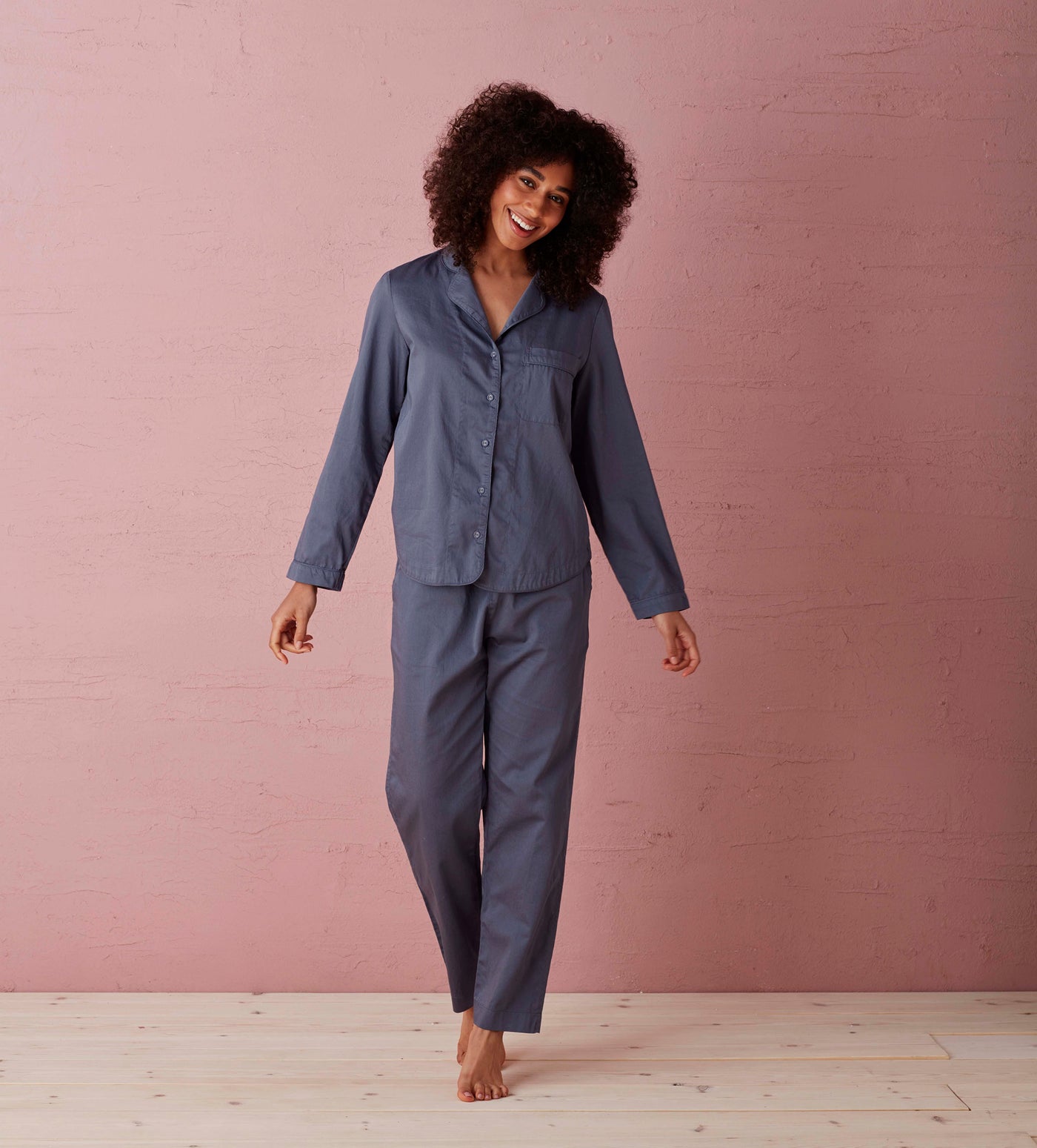 Super Soft Sateen French Blue Pyjama Bottoms Model