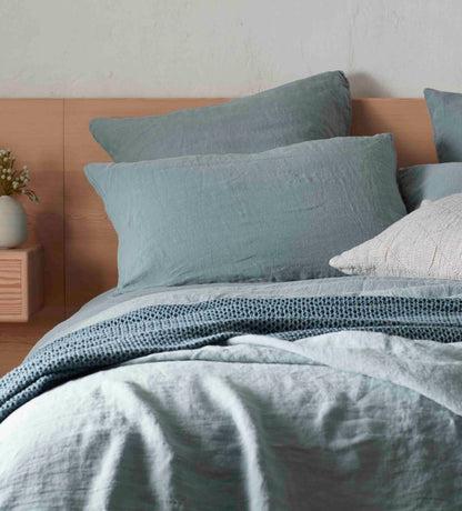 Teal 100% Linen Pillowcases