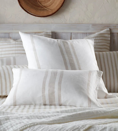 Natural Wide Stripe Cotton Linen Cushion Cover