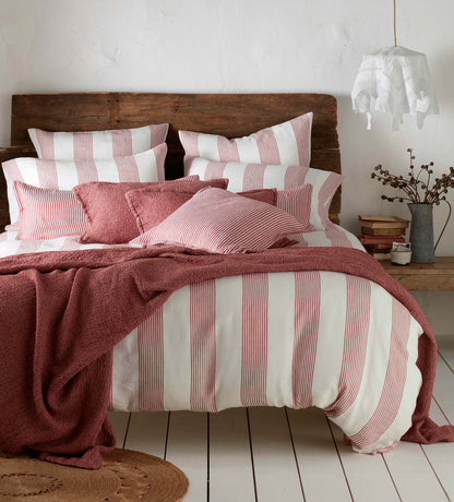 Red Ticking Striped Bedding