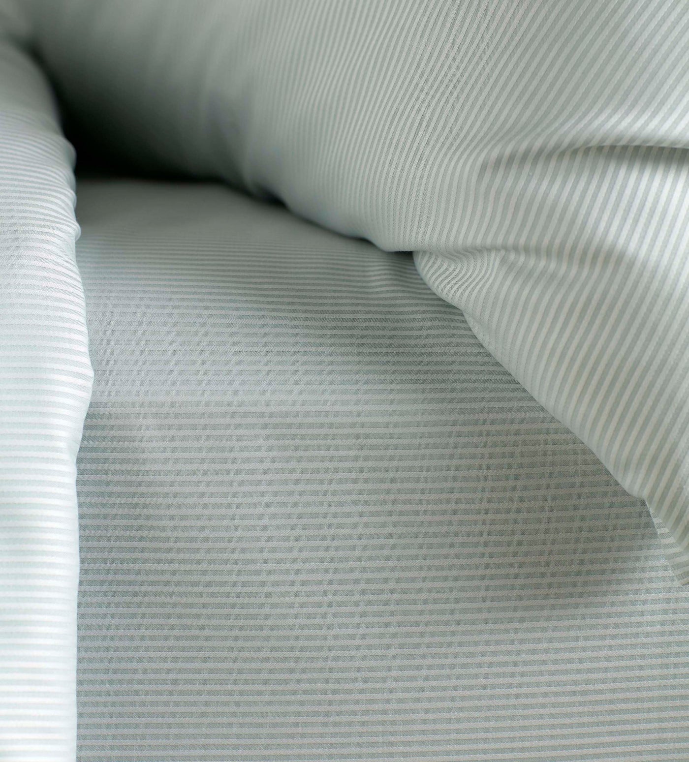 Tiny Stripe Duck Egg Fitted Sheet