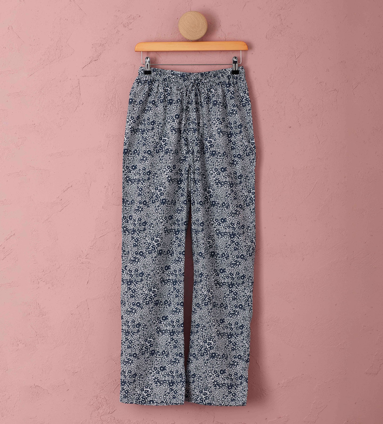 Navy Tilly 100% Organic Cotton Pyjama Bottoms | Secret Linen Store
