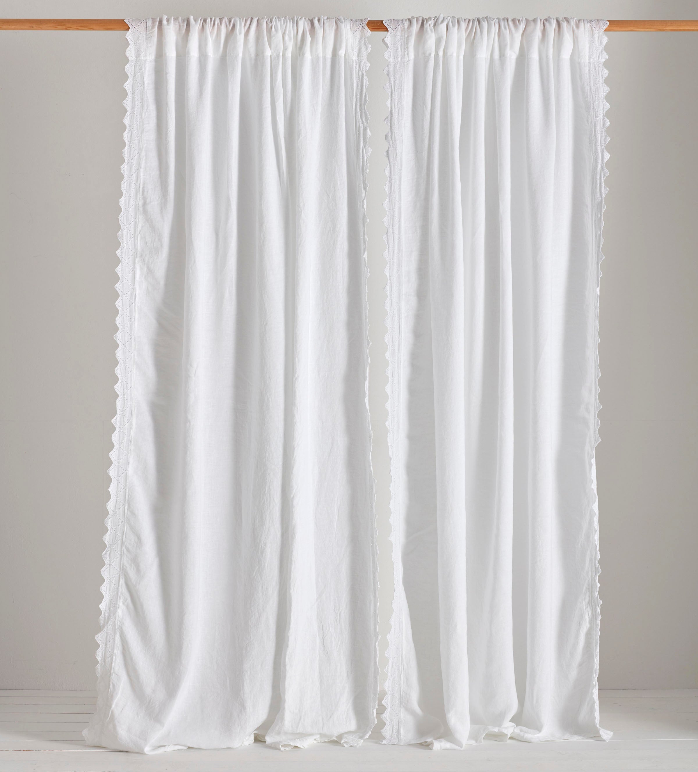 White Violet 100% Linen Loop Top Curtain (Single)