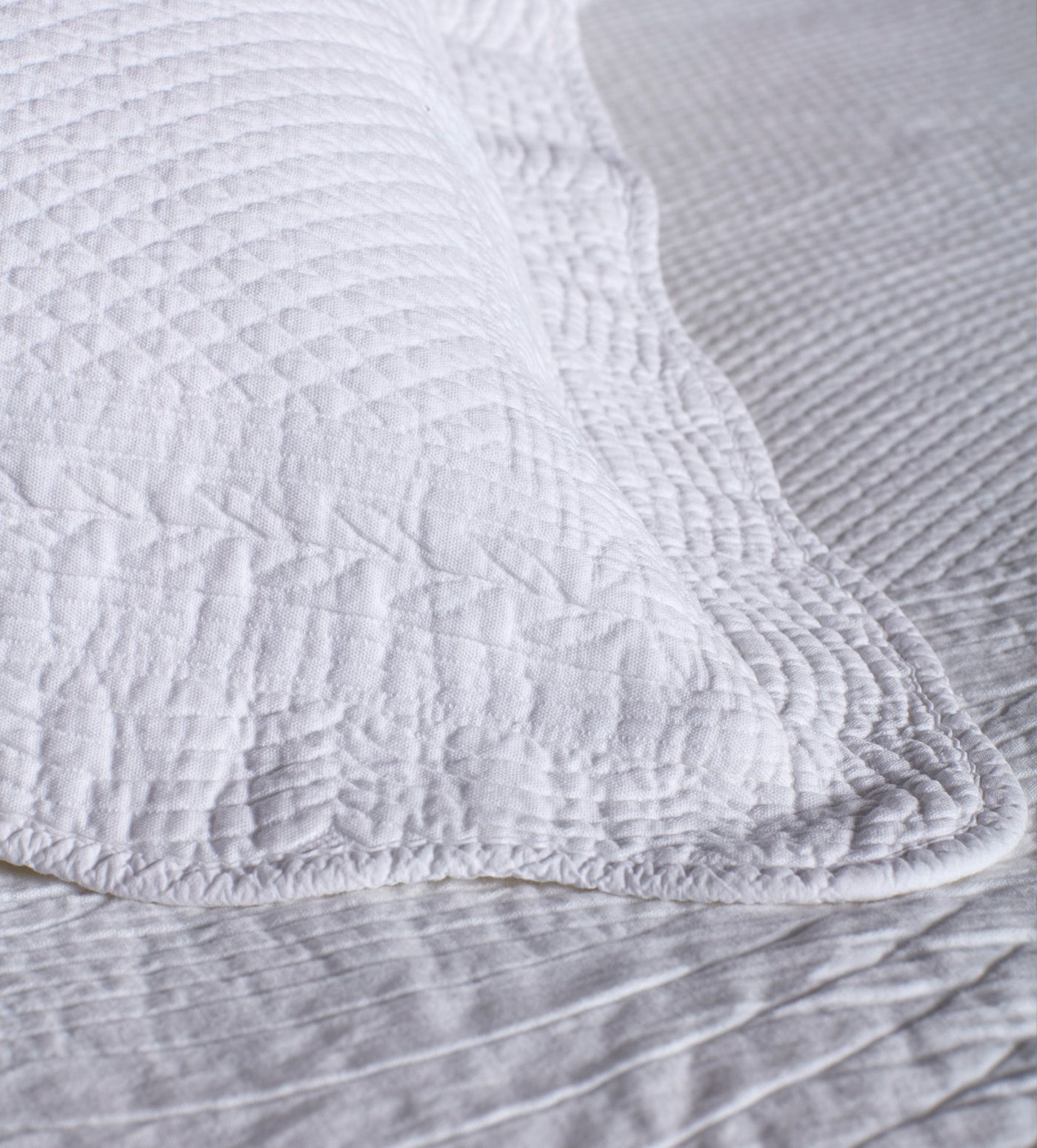 White Verity 100% Cotton Cushion Cover and Bedspread