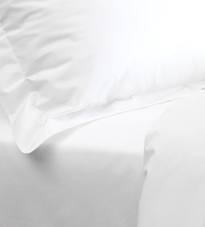 WHITE COTTON PERCALE FITTED SHEET
