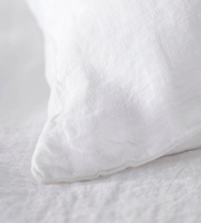 White 100% Linen Bedding Corner