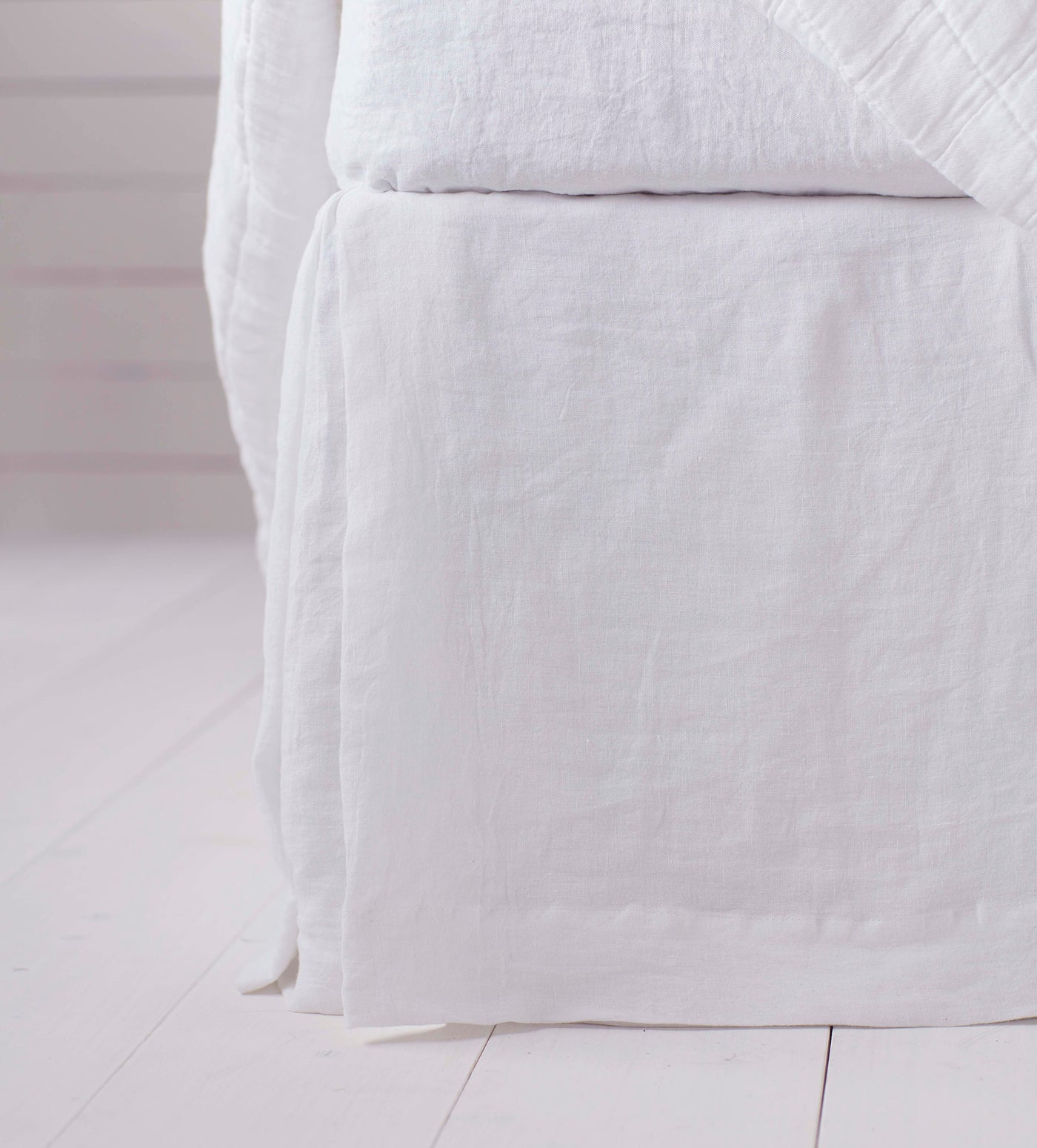 White Linen Bed Valance
