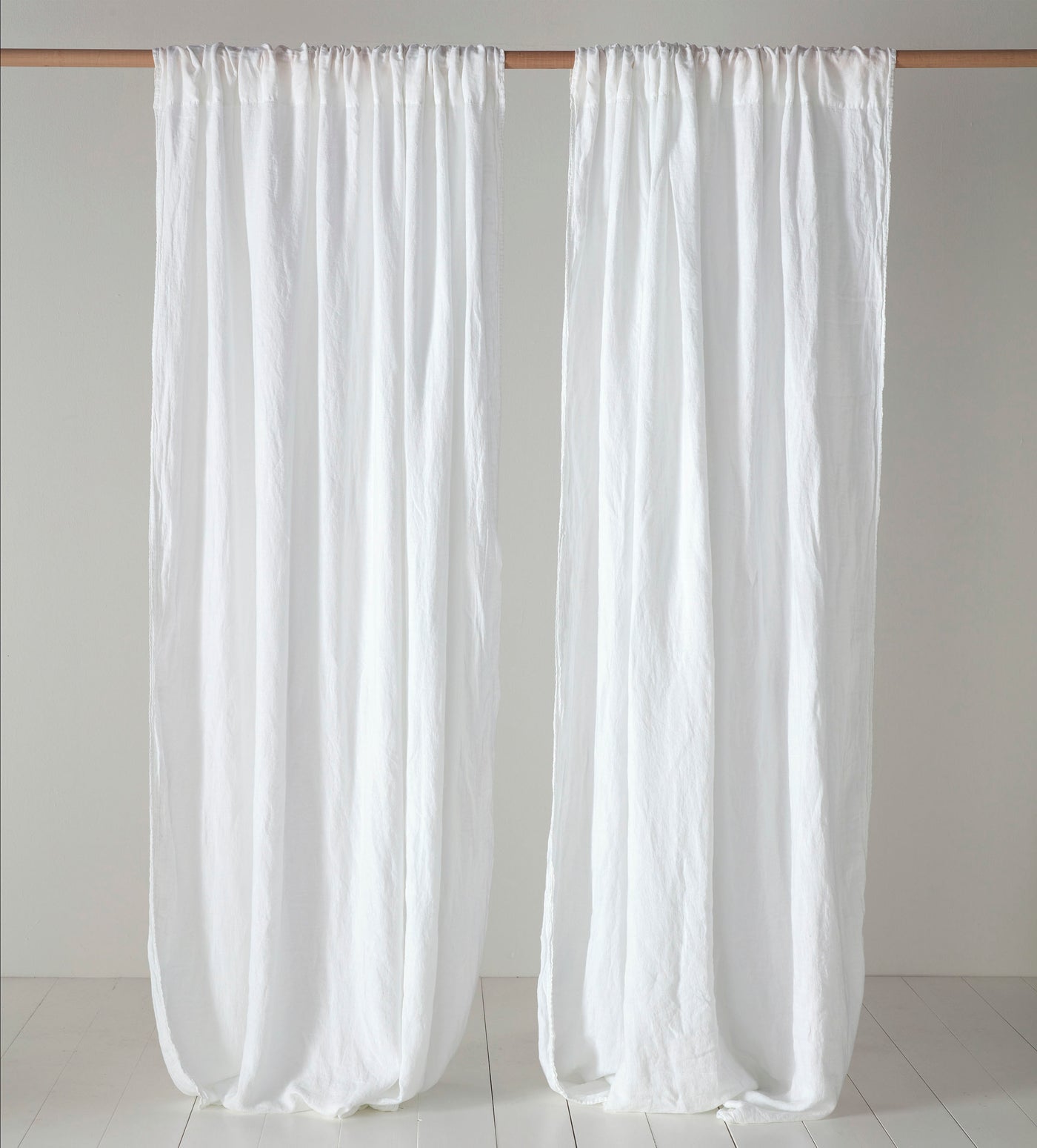 White 100% Linen Curtains