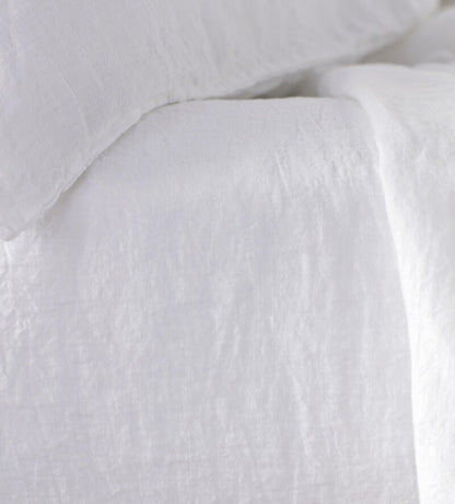 White 100% Linen Bed Linen
